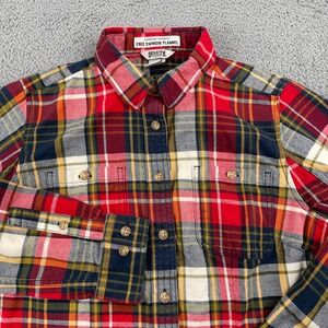 Duluth Trading Shirt Womens Small Red Plaid Free Swingin Flannel Outdoor Cotton